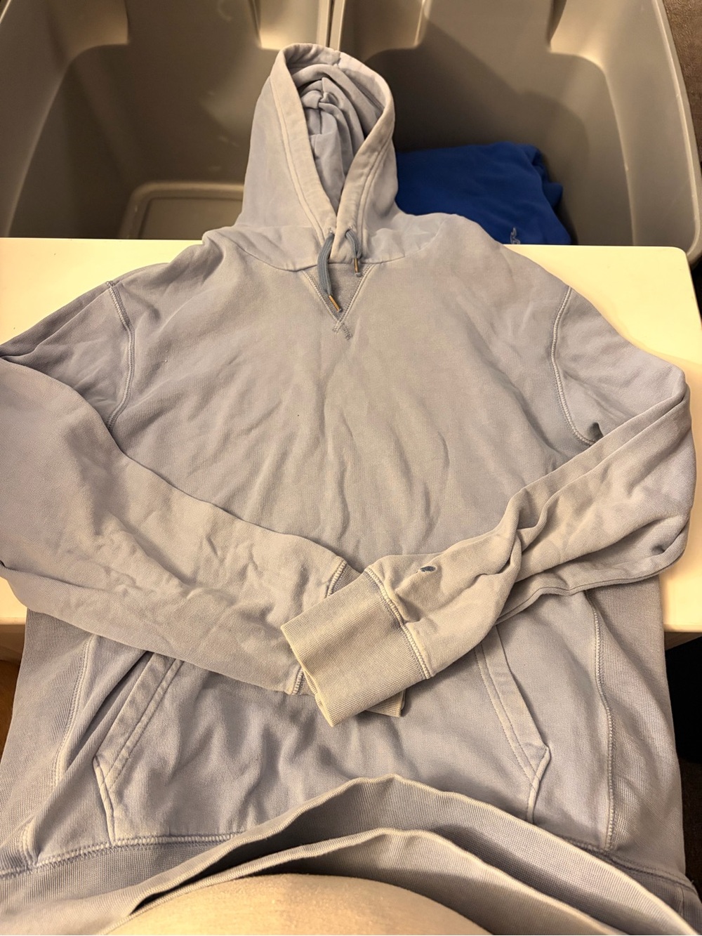American Eagle Light Blue Hoodie with Drawstring